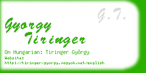 gyorgy tiringer business card