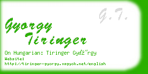 gyorgy tiringer business card